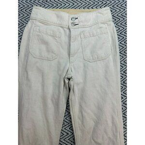 Rag & Bone Beige High-Rise White Double Button Straight Leg Jeans Size 25
